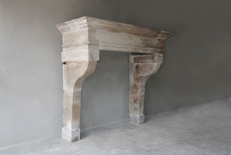 antique limestone castle fireplace 