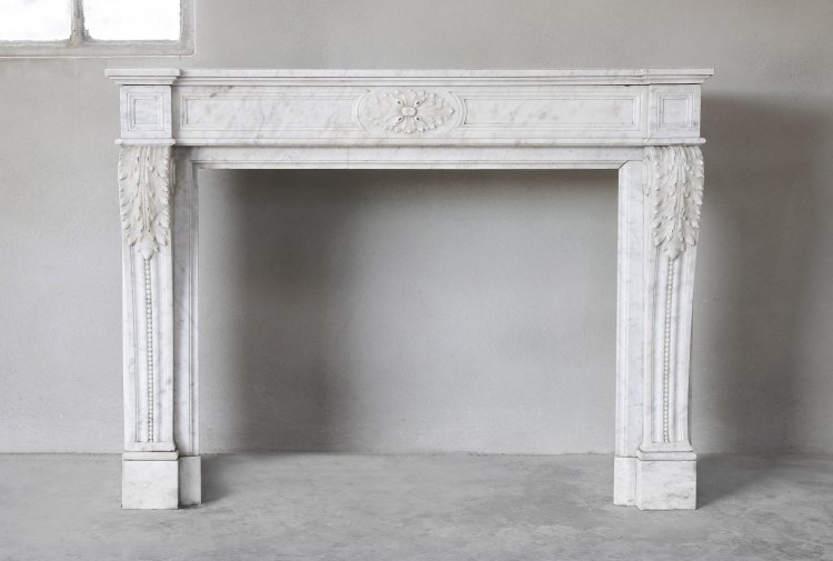 cararra marble fireplace