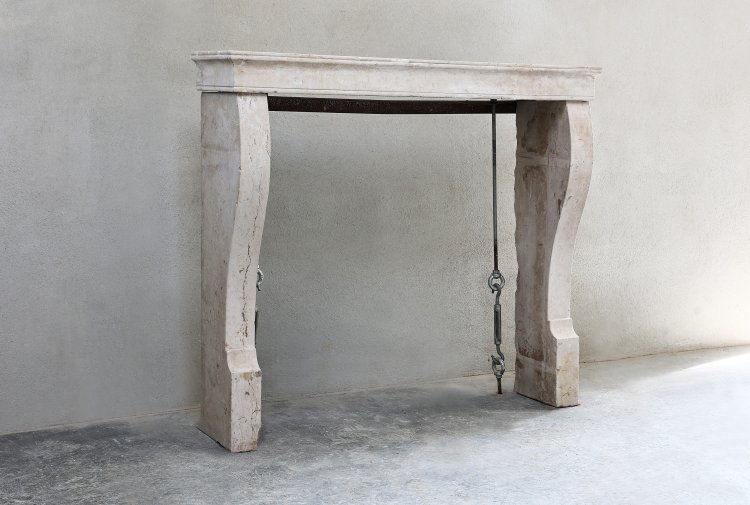 old fireplace of french limestone