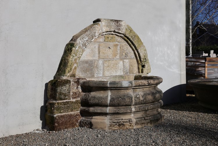 old french limestone fountain