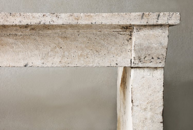 old fireplace of french limestone