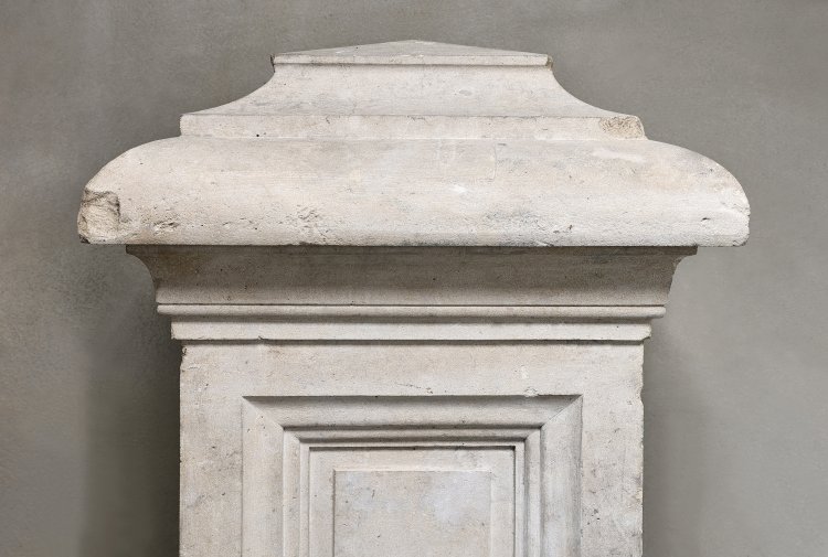 old set of french limestone pedastels