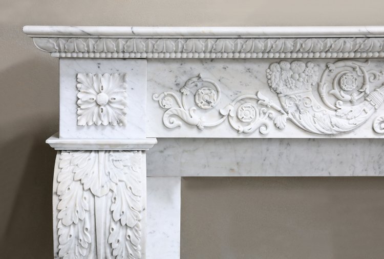 Carrara marble mantle