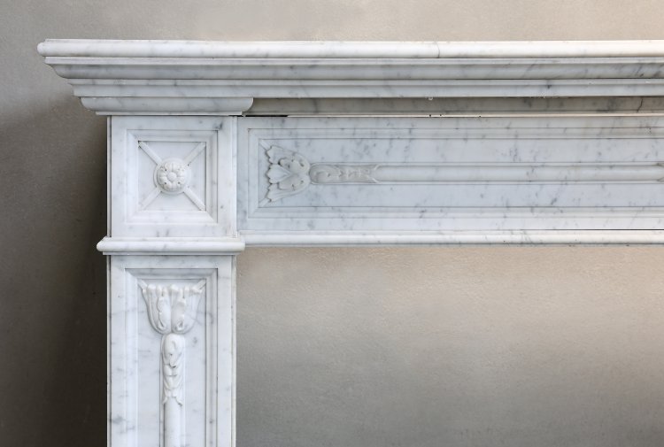 Arabescato marble chimney