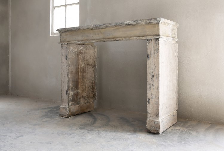 french limestone fireplace