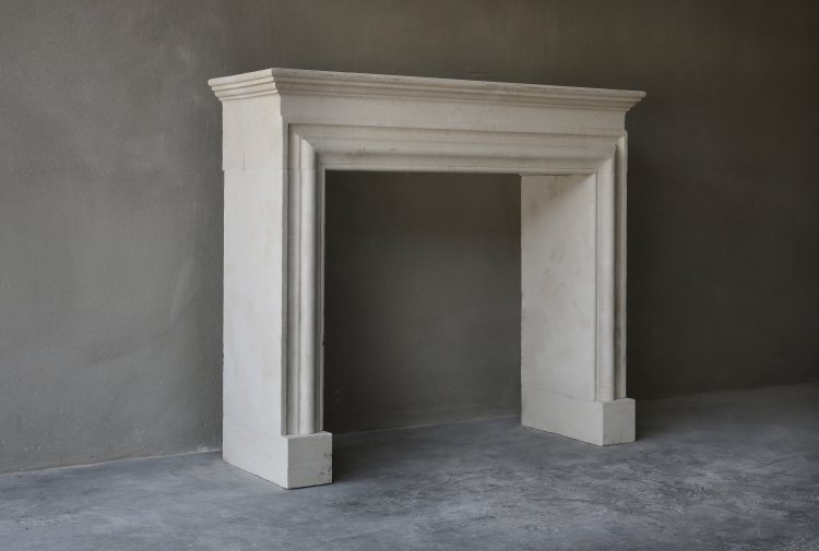 french limestone fireplace