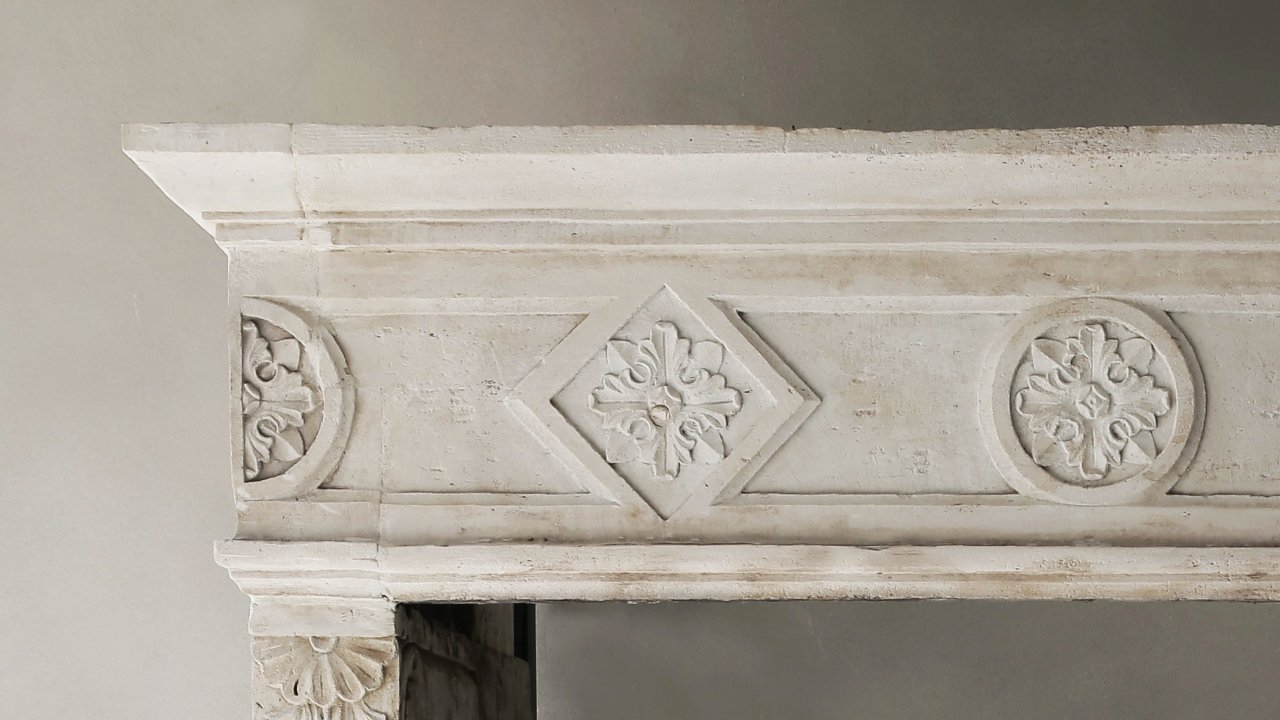 antique fireplace limestone