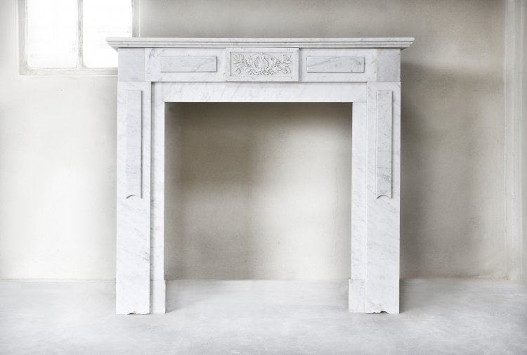 antique carrara marble fireplace