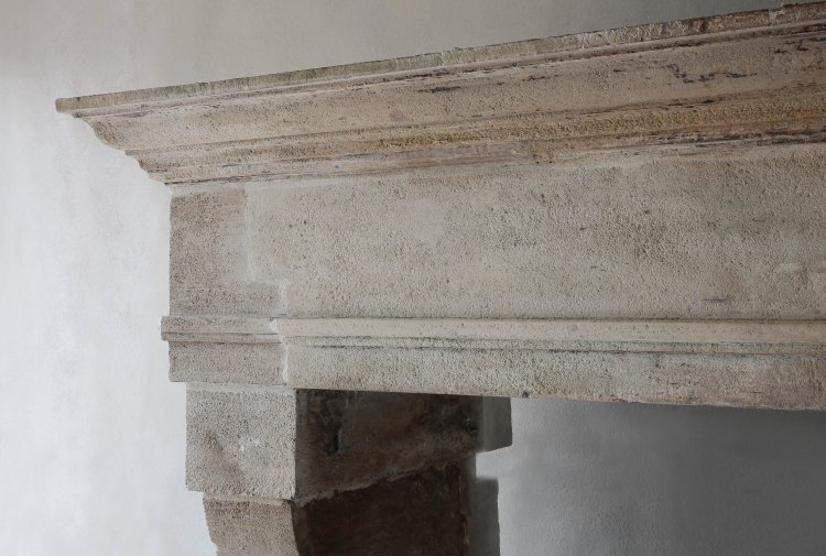 antique limestone castle fireplace 