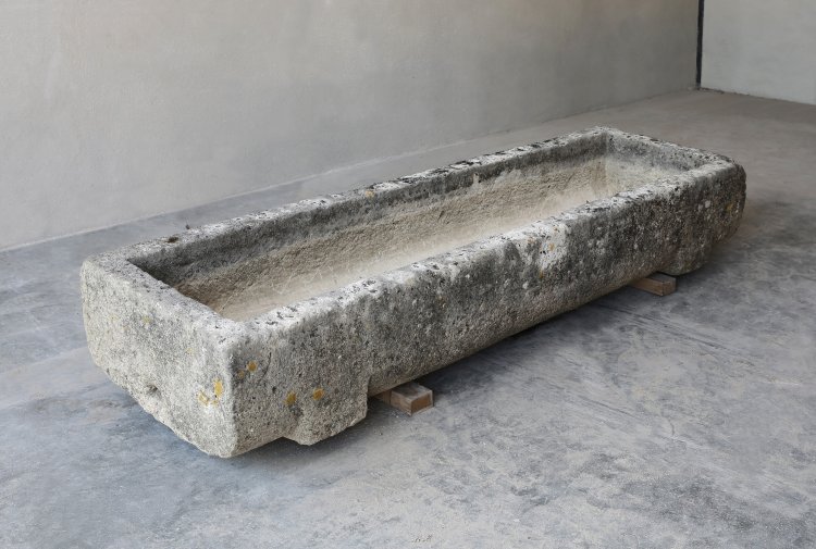 antique trough of french limestone