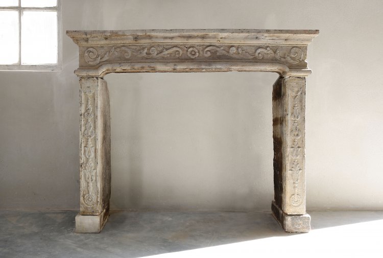 french antique fireplace