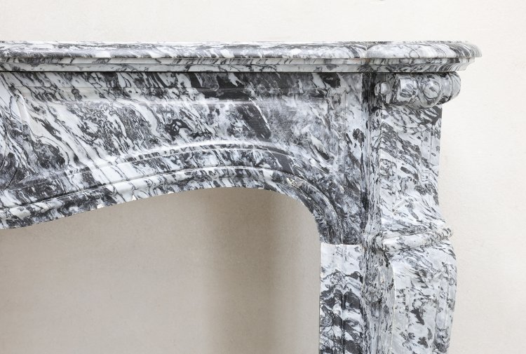 Blue Fleuri marble chimney