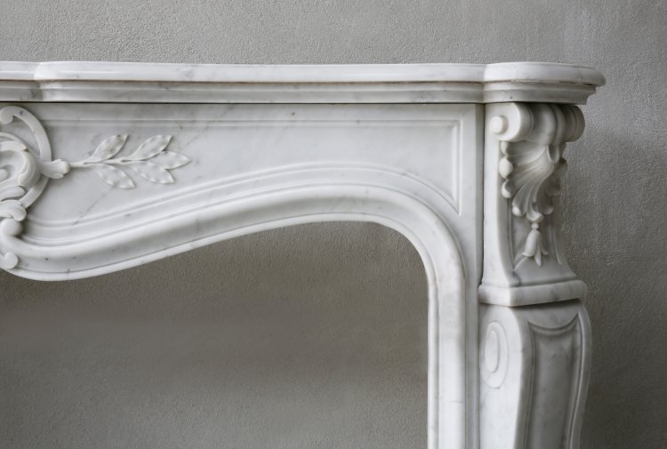 Carrara marble fireplace