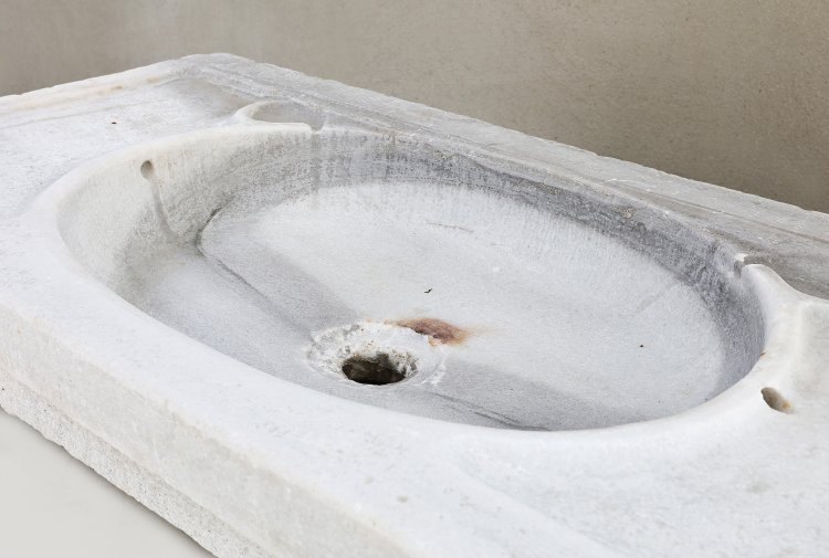 reclaimed carrara marble sink