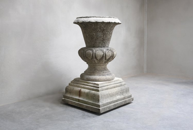 old french limestone vase