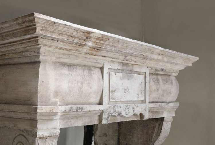 french limestone fireplace