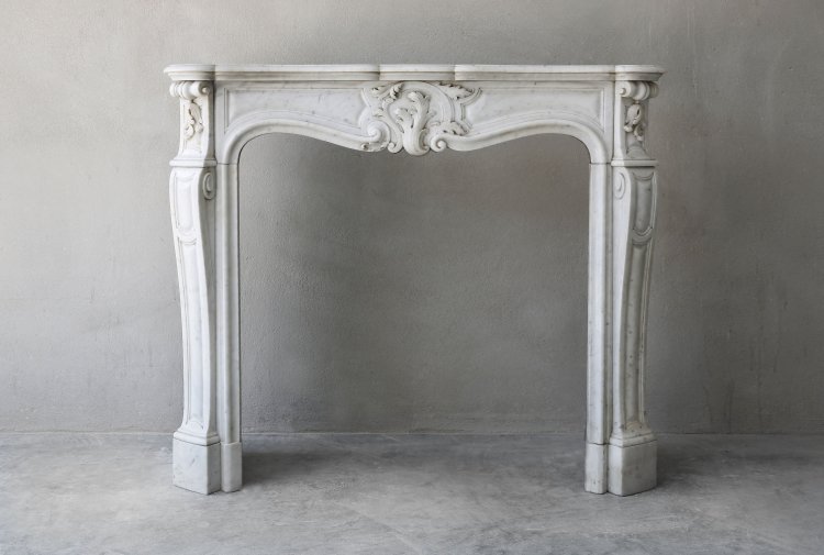white antique fireplace