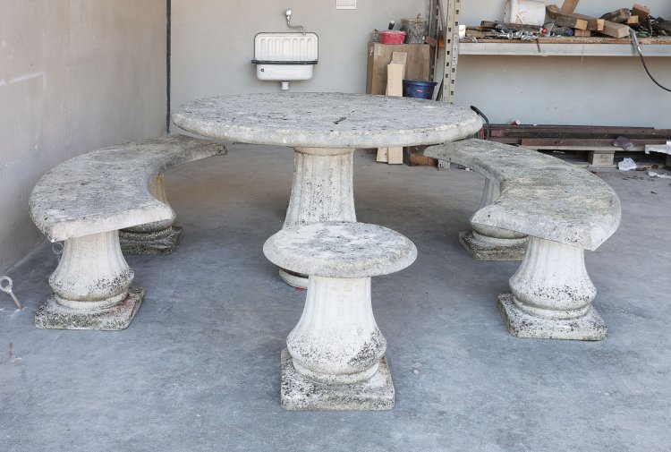 old french limestone set