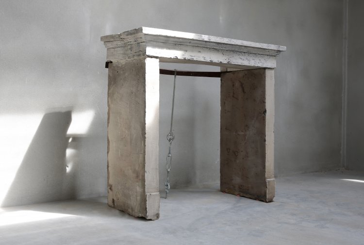 french limestone fireplace