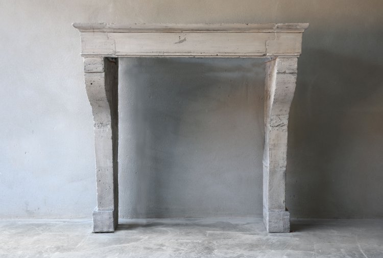 antique limestone fireplace