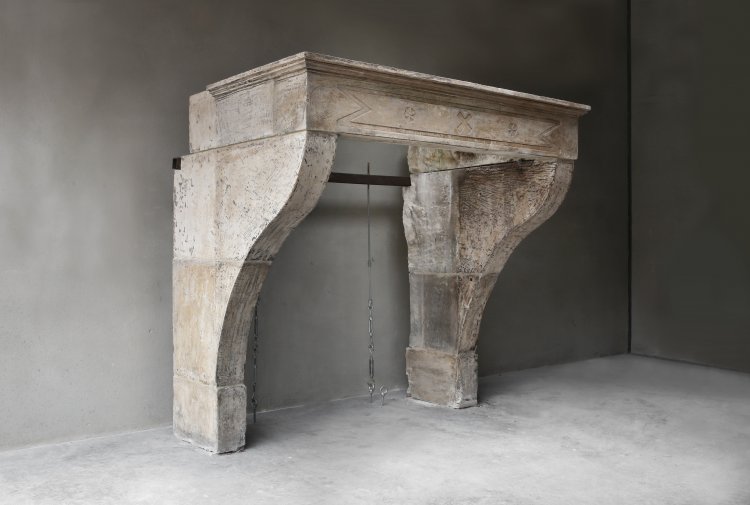 antique mantelpiece of french limestone