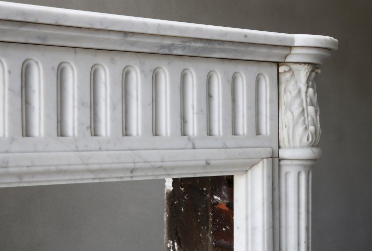 antique pair of two carrara marble fireplaces