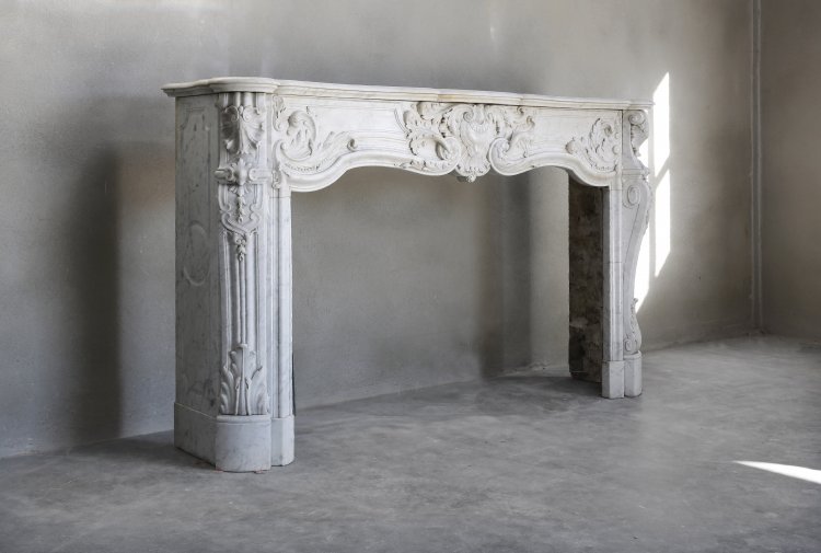 Carrara marble fireplace