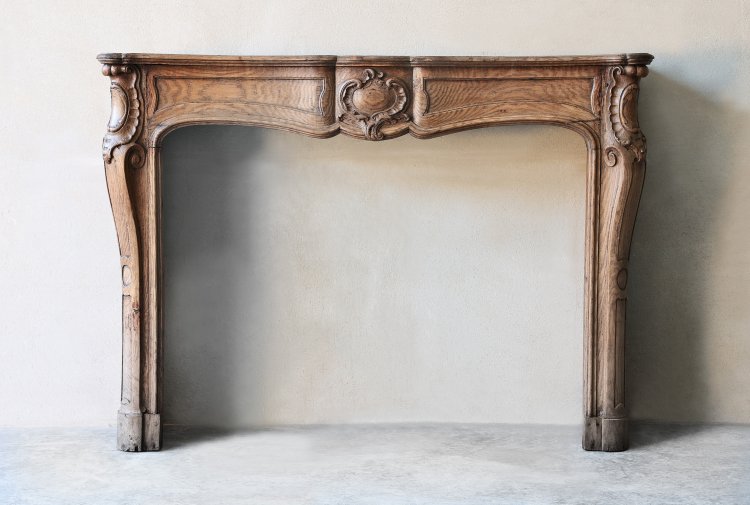 antique wooden fireplace