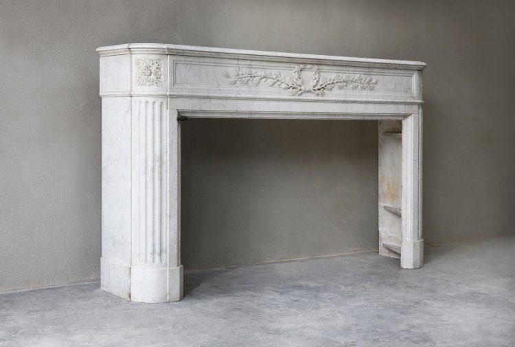 Carrara marble mantelpiece