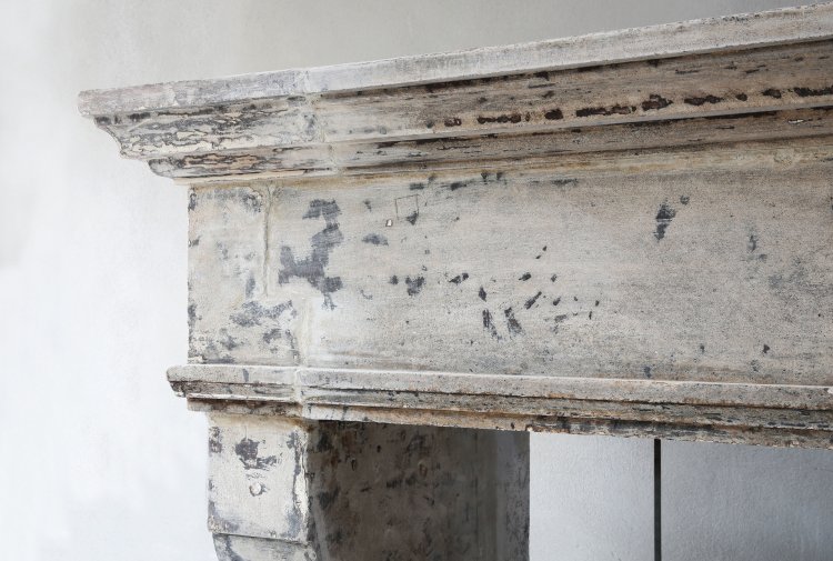 old french limestone fireplace