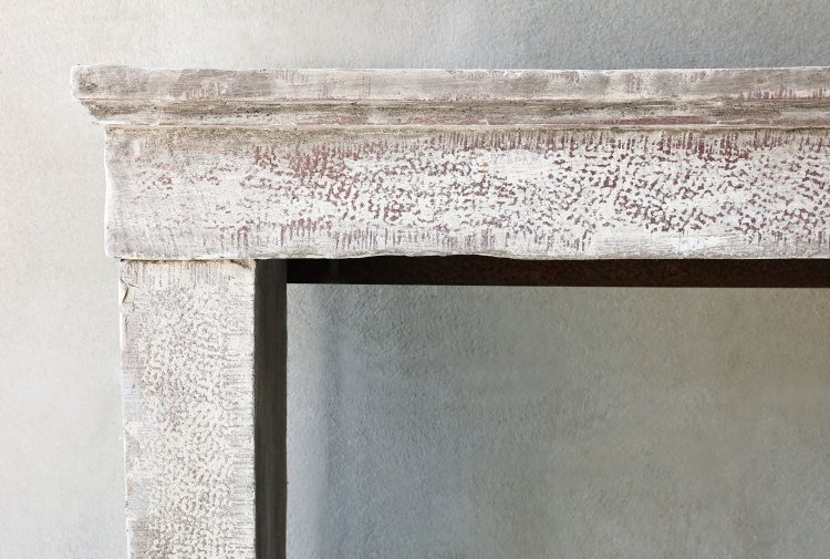 old french fireplace of limestone