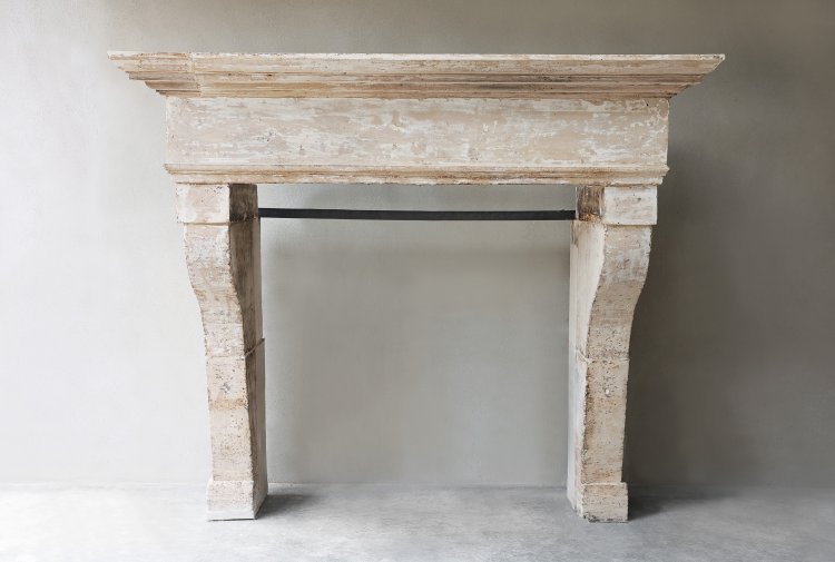 reclaimed mantle surround of french limestone