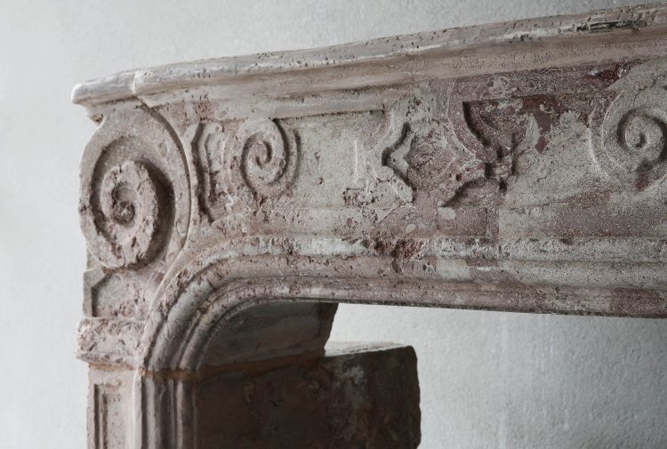 french fireplace of marble stone