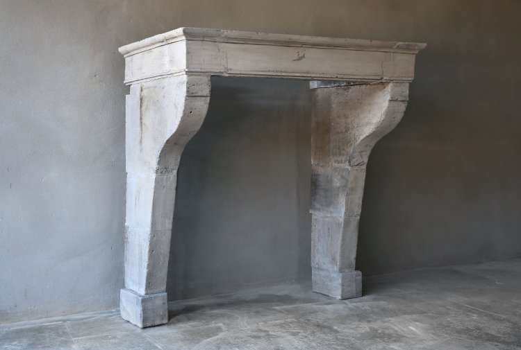 antique limestone fireplace
