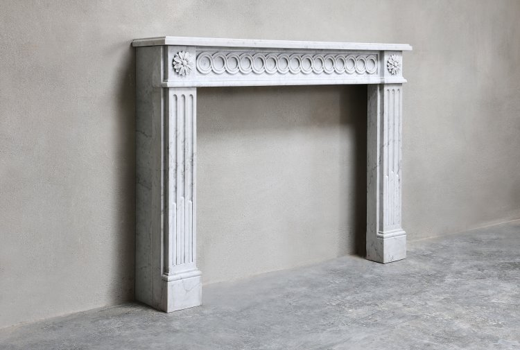 Carrara marble fireplace