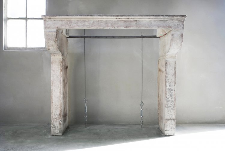 antique mantelpiece from french limestone