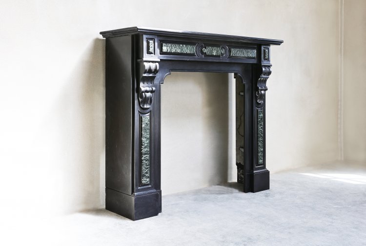 Noir de mazy marble fireplace