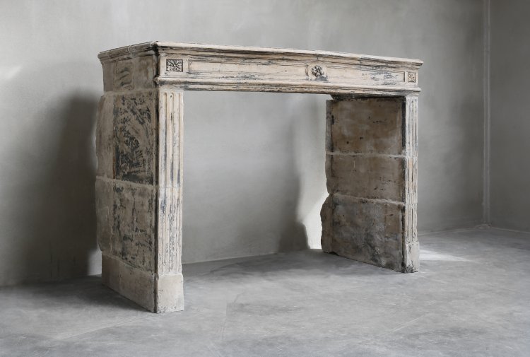 french limestone fireplace