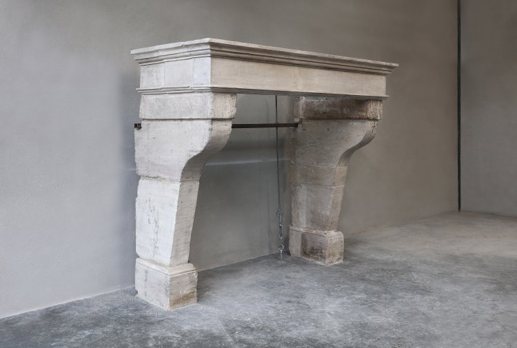old french limestone mantle