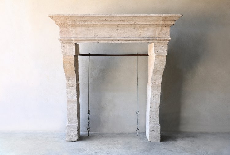 antique mantle of french limestone