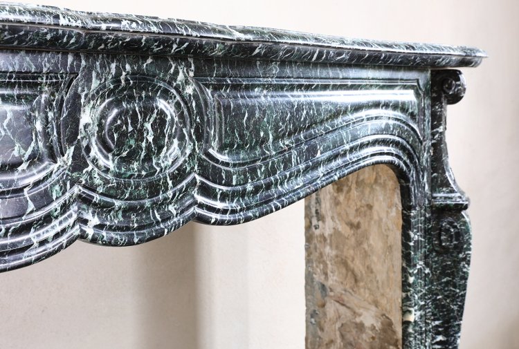 vert de mer marble chimney