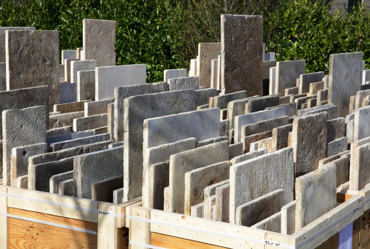 reclaimed french limestone slabs