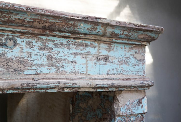 antique patinated mantel